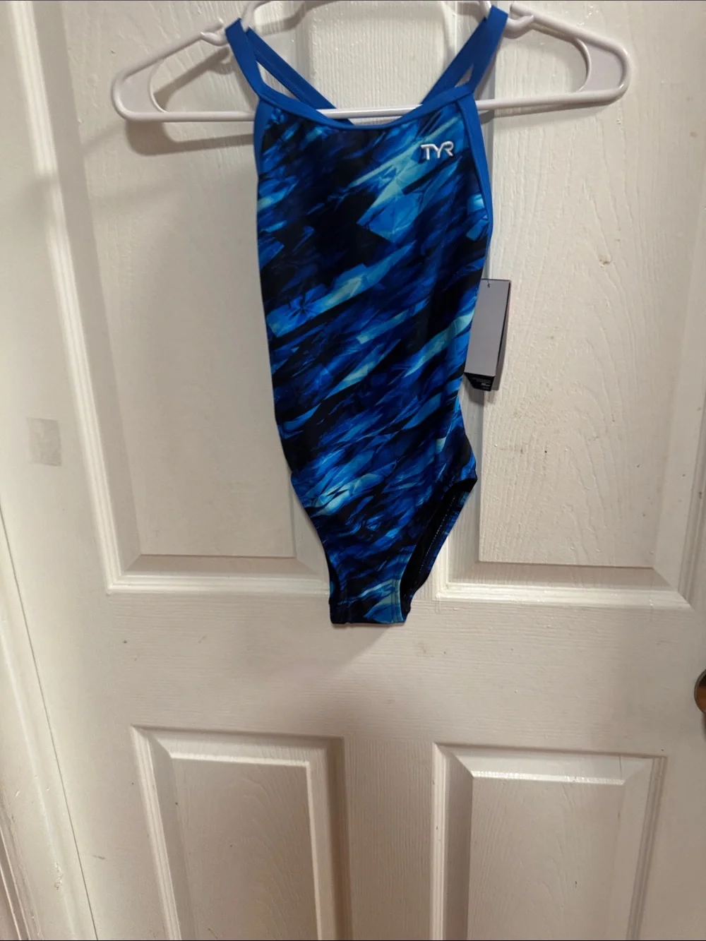 TYR Blue Multi-Tone Racerback Kids One-Piece Swimsuit